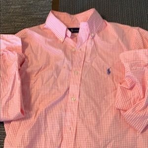 Men’s POLO Pink checkered Button up Top